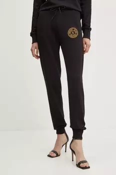 Хлопковые спортивные штаны Versace Jeans Couture, черный