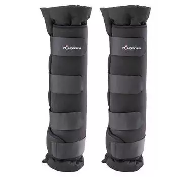 Хлопковые стабилизированные ботинки Decathlon для верховой езды для лошадей и пони, двойная упаковка Fouganza, черный