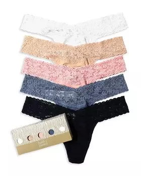 Хлопковые стринги Hanky Panky с низкой посадкой, набор из 5 шт Hanky Panky, мультиколор