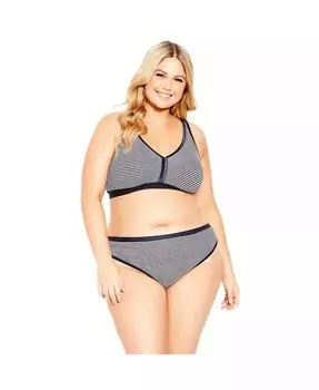 Хлопковые стринги в полоску больших размеров AVENUE, синий