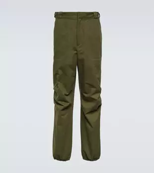 Хлопковые сужающиеся брюки Prada, Militare