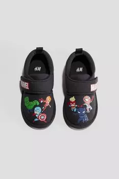 Хлопковые тапочки с принтом H&M, черный