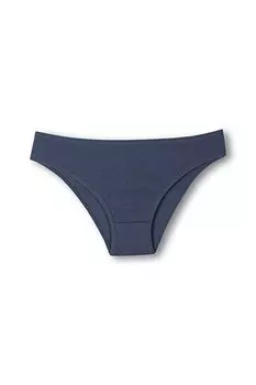 Хлопковые текстурированные женские трусики-комбинации в рубчик HNX, темно-синий