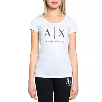 Хлопковые топы и женские футболки Armani Exchange, белый