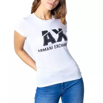 Хлопковые топы и женские футболки Armani Exchange, белый
