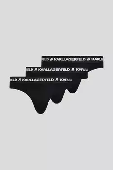 Хлопковые трусики 3 шт Karl Lagerfeld, черный