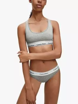 Хлопковые трусики бикини Calvin Klein Modern, серый вереск