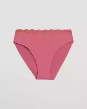 Хлопковые трусики миди с кружевной отделкой Ysabel Mora, розовый