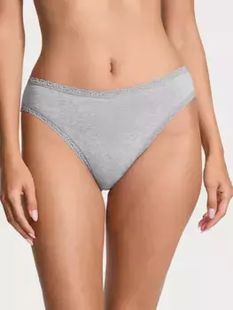 Хлопковые трусики с кружевной отделкой и высокими штанинами The Lacie, цвет Heather Grey