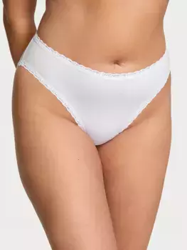 Хлопковые трусики с кружевной отделкой и высокими штанинами The Lacie, цвет VS White