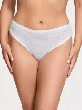 Хлопковые трусики с кружевной отделкой и высокими штанинами The Lacie, белый