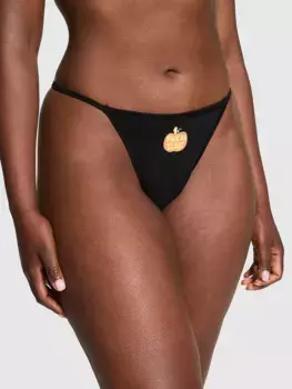 Хлопковые трусики с V-образным стрингом Pink, черный