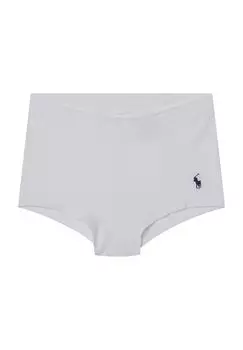 Хлопковые трусики Slub, с вышивкой логотипа, для женщин POLO RALPH LAUREN, цвет White Cloud