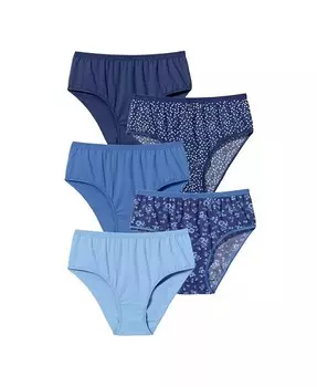Хлопковые трусы больших размеров Hi-Cut (5 шт.) Comfort Choice, синий
