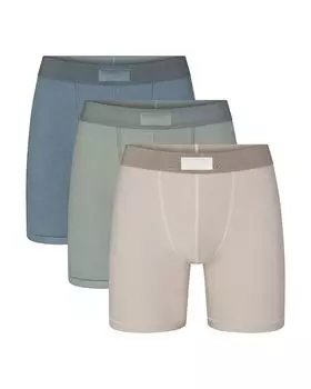 Хлопковые трусы-боксеры 5", 3 шт. SKIMS, мультиколор