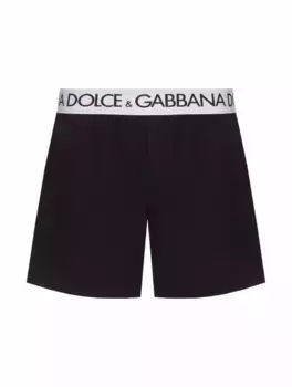 Хлопковые трусы-боксеры с логотипом Dolce&Gabbana, черный