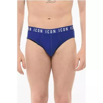 Хлопковые трусы ICON с логотипом на поясе Dsquared2, синий