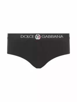 Хлопковые трусы с логотипом Dolce&Gabbana, черный