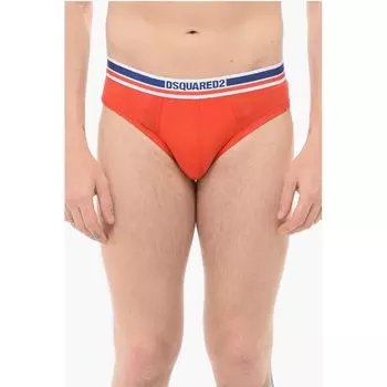 Хлопковые трусы с логотипом на поясе Dsquared2, красный