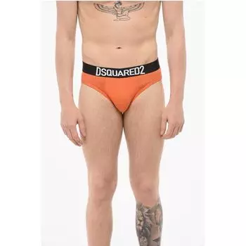 Хлопковые трусы с логотипом на поясе Dsquared2, оранжевый