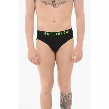 Хлопковые трусы с логотипом на поясе Dsquared2, черный