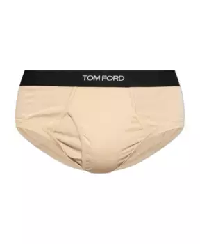 Хлопковые трусы с логотипом Tom Ford, бежевый