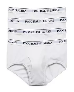 Хлопковые трусы с поясом и логотипом Polo Ralph Lauren, упаковка из 4 шт, белый