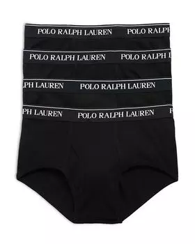 Хлопковые трусы с поясом с логотипом, упаковка из 4 шт. Polo Ralph Lauren, цвет Black