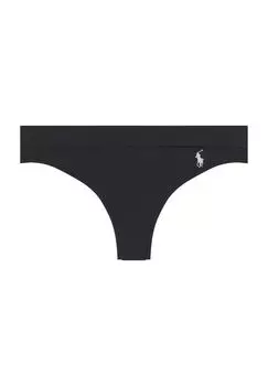 Хлопковые трусы Slub, с вышивкой логотипа, для женщин POLO RALPH LAUREN, цвет Onyx