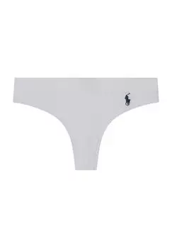 Хлопковые трусы Slub, с вышивкой логотипа, для женщин POLO RALPH LAUREN, цвет White Cloud