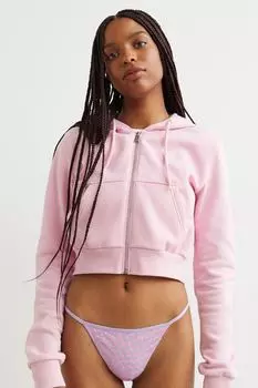 Хлопковые трусы-стринги, 3 шт. H&amp;M, светло-фиолетовый/клетка