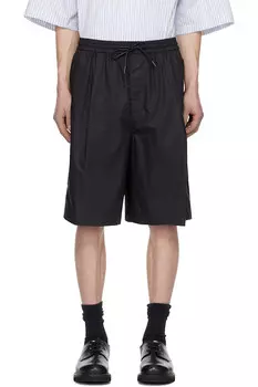 Хлопковые утепленные шорты Juun.J, черный