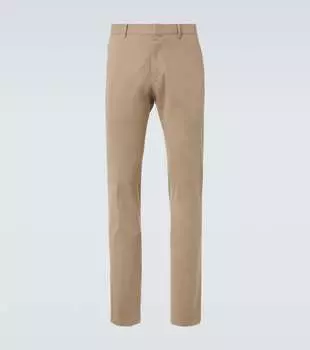 Хлопковые узкие брюки Zegna, Light taupe