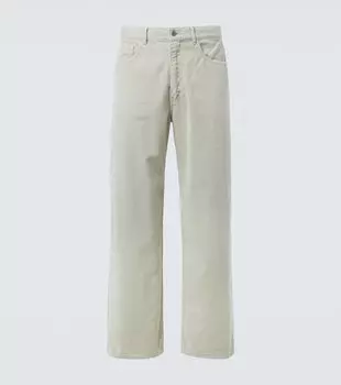 Хлопковые вельветовые брюки с широкими штанинами Auralee, White Khaki