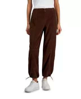 Хлопковые вельветовые джоггеры для подростков с парашютом Celebrity Pink, коричневый