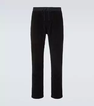 Хлопковые вельветовые спортивные штаны Saint Laurent, Deep Faded Black