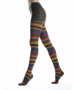 Хлопковые женские колготки в полоску Gallo, мультиколор