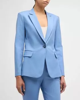 Хлопковый блейзер на одной пуговице от кутюр Emporio Armani, цвет Sugar Paper