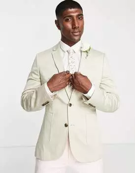 Хлопковый блейзер скинни ASOS DESIGN Wedding