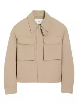 Хлопковый бомбер AMI Paris, нейтральный