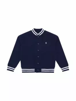 Хлопковый бомбер с логотипом Ralph Lauren, тёмно-синий