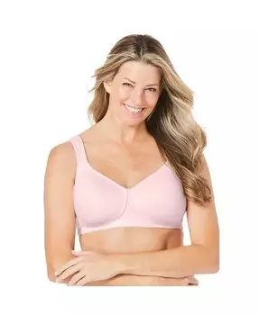 Хлопковый бюстгальтер-футболка с легкими подкладками больших размеров без косточек Comfort Choice, розовый
