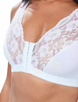 Хлопковый бюстгальтер Magic с кружевной застежкой спереди Eden House, белый