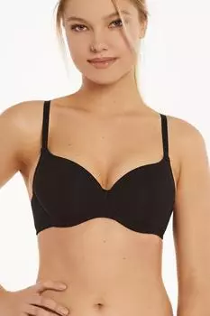 Хлопковый бюстгальтер с формованной чашкой 'Ines' на косточках Lisca, черный