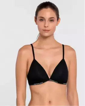 Хлопковый бюстгальтер с треугольными чашками Punto Blanco, черный