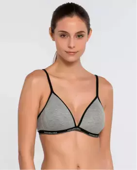 Хлопковый бюстгальтер с треугольными чашками Punto Blanco, серый