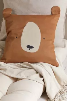 Хлопковый чехол на подушку H&M, 40x40 см, коричневый