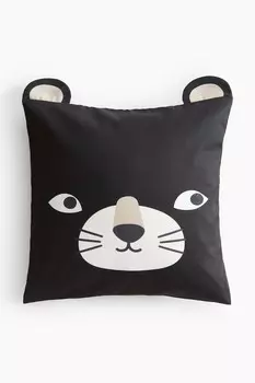 Хлопковый чехол на подушку H&M, 40x40 см, черный