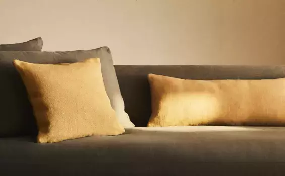 Хлопковый чехол на подушку Zara Home, желтый