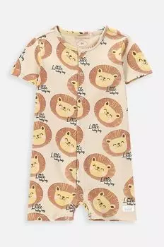 Хлопковый детский комбинезон Coccodrillo, бежевый